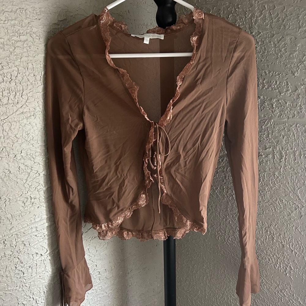 Sheer brown revolve top